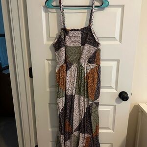 Patchwork Sleeveless Maxi Dress